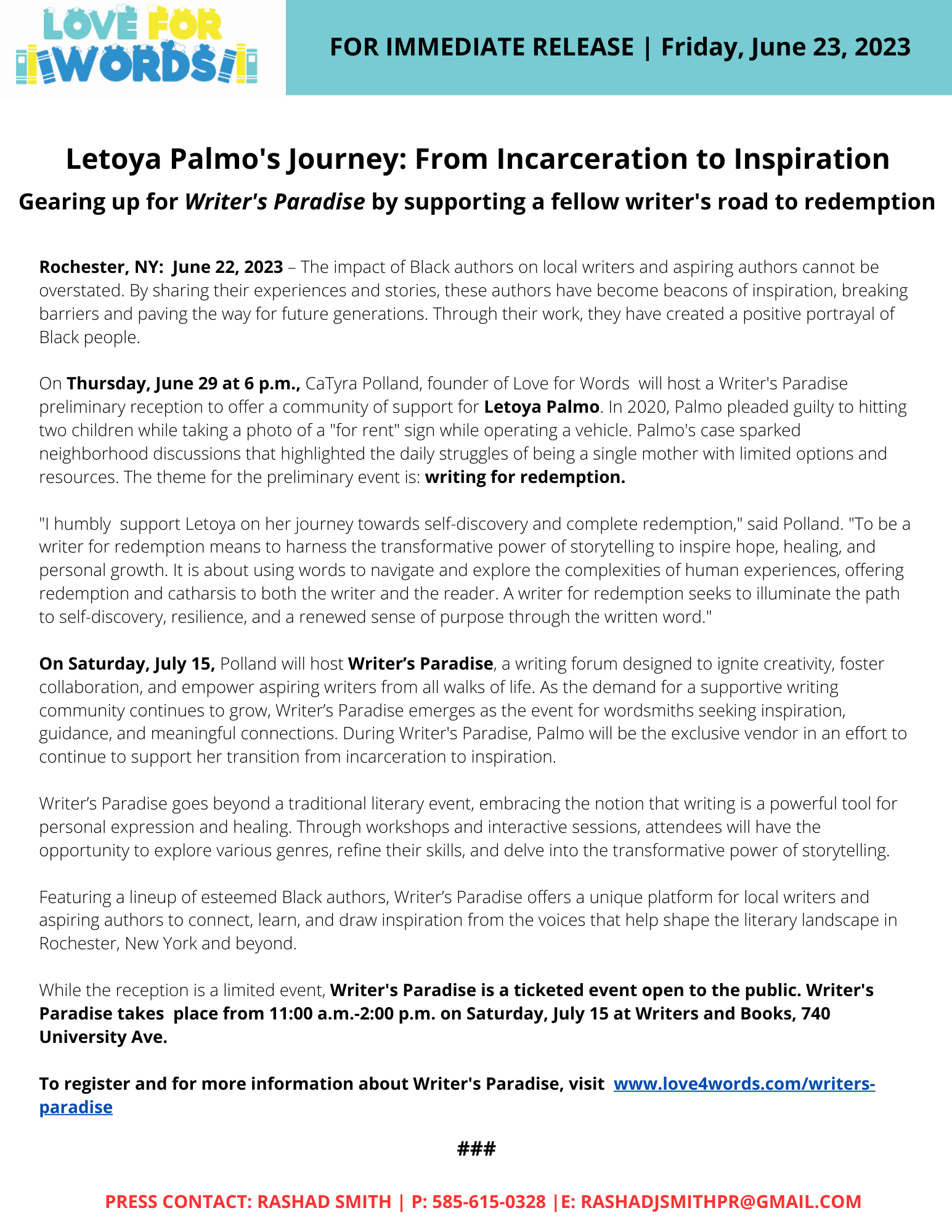s Paradise 2023 Press Release