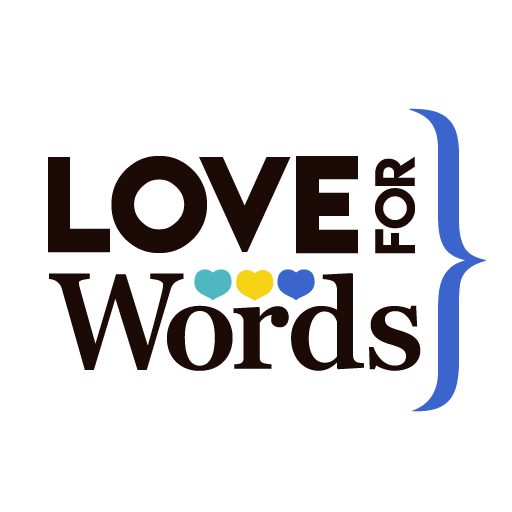 Love for Words Logo with brace